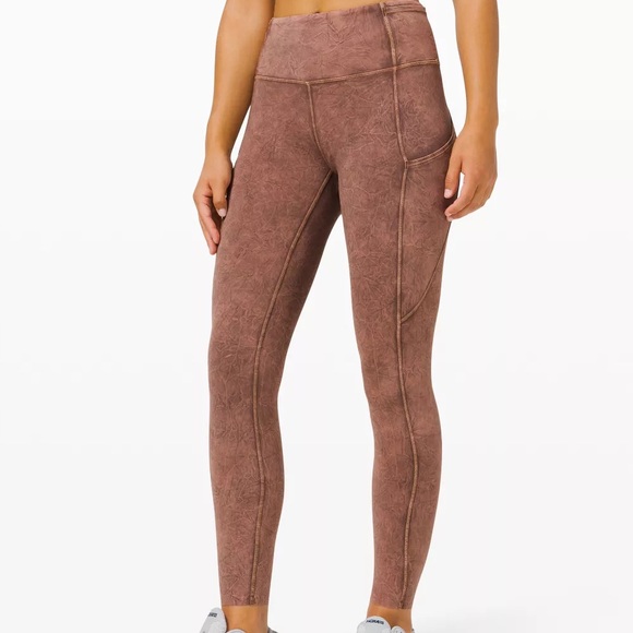 lululemon athletica Pants - Lululemon Fast Free HR 25” Leggings Nulux Gold Dye Brown Size 8